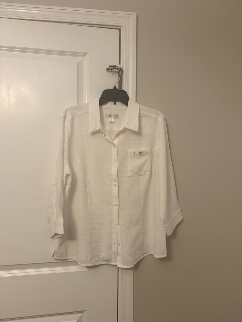 Christopher & Banks White Button-Front Women's Shirt